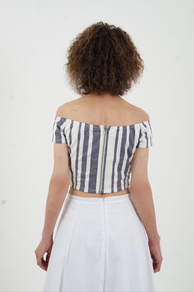 Tanita Yakası Lastikli Croptop