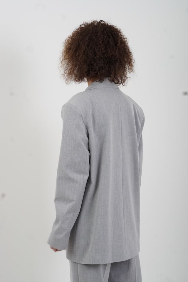 Gri Premium Oversize Ceket Pantolon Takım