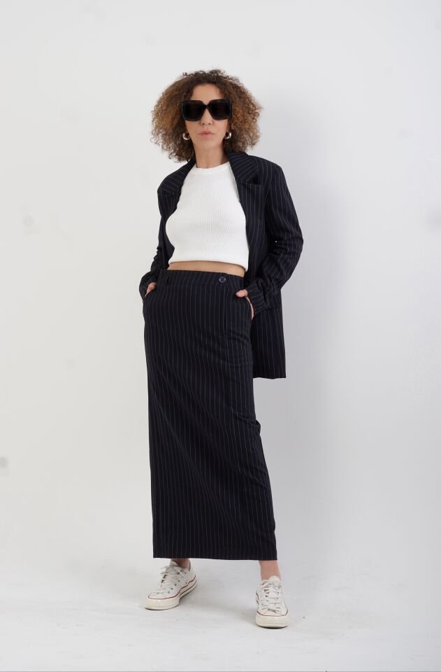 Ekru Fitilli Crop Kazak