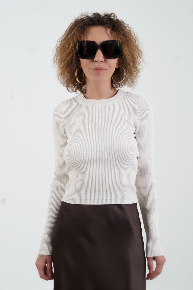 Bej Fitilli Crop Kazak