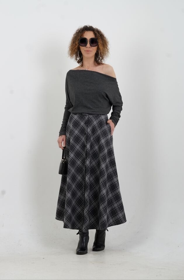 Füme Kayık Yaka Bluz