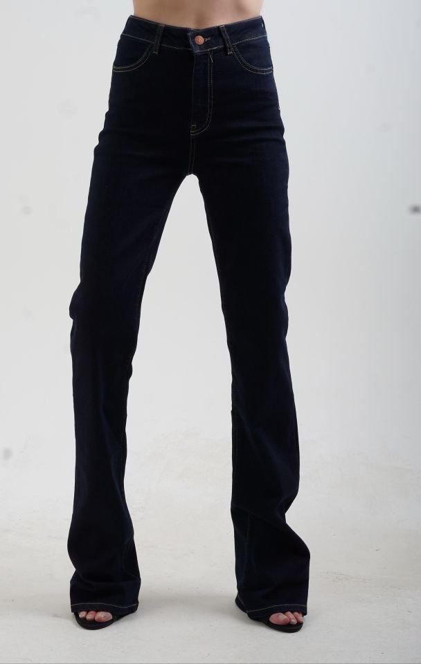 Lacivert Premium İspanyol Paça Jean Pantolon