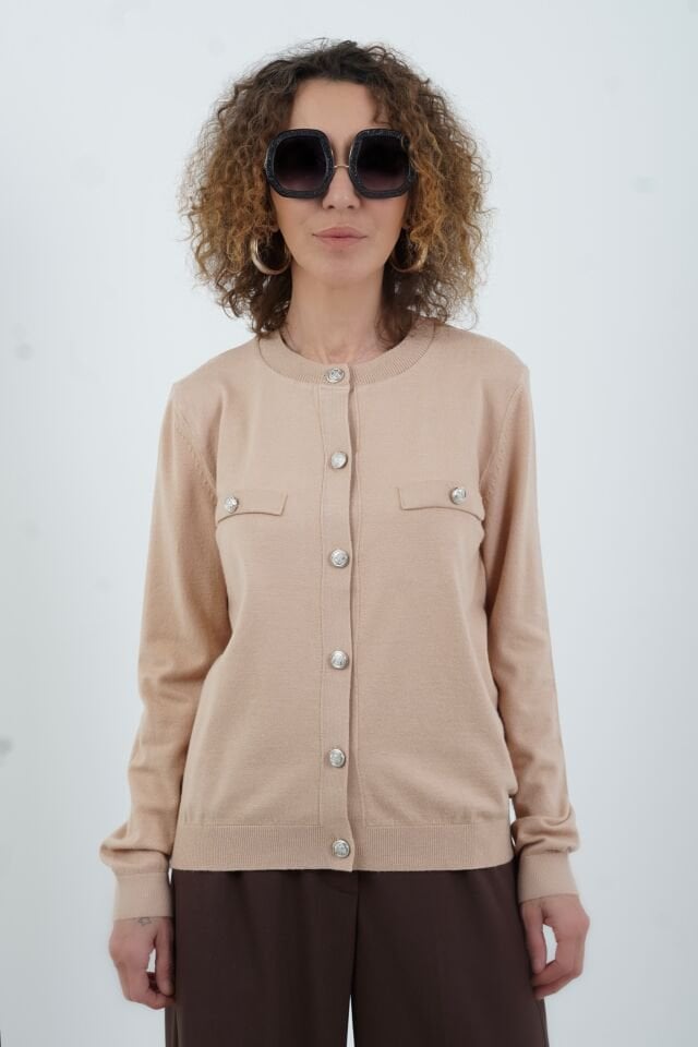 Camel Flato Cepli Düğmeli Hırka