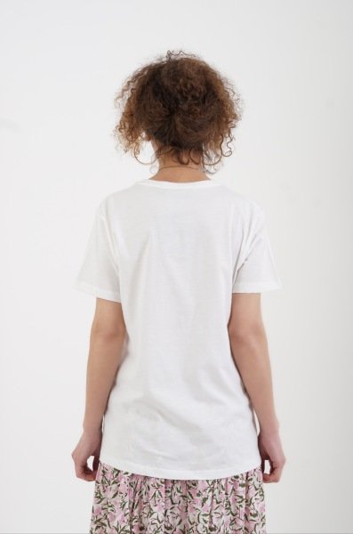 İncili Şapka Aplike O Yaka Tshirt