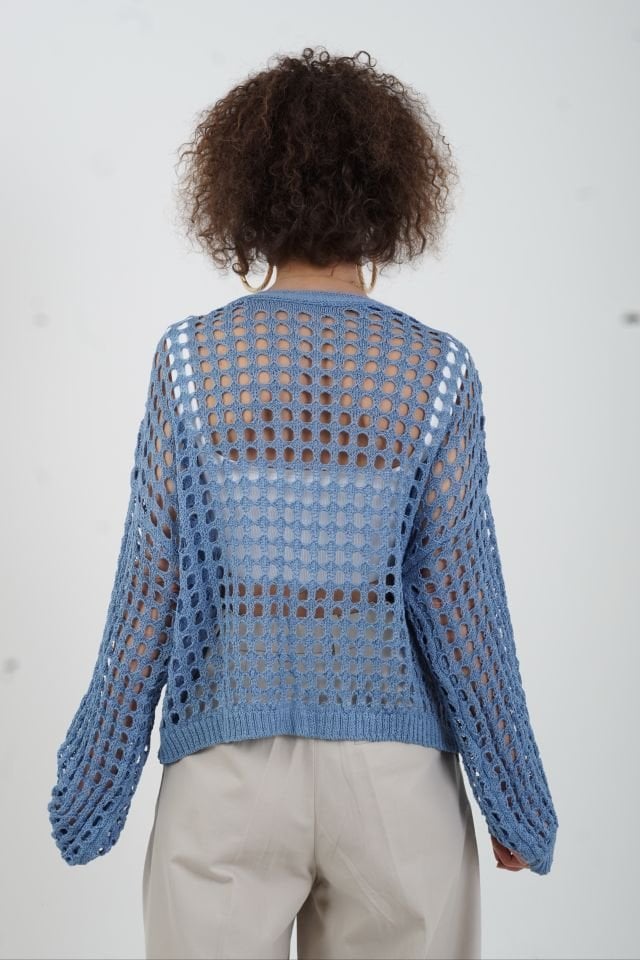 Koyu Mavi Ajurlu Hırka