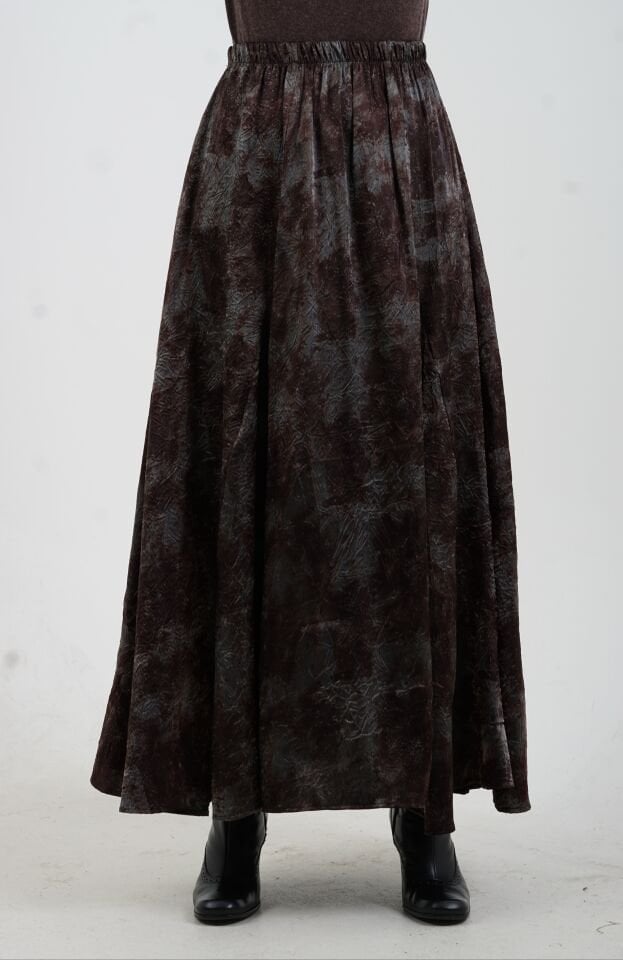 Kahve Füme Işıltılı Crash Efekt Etek