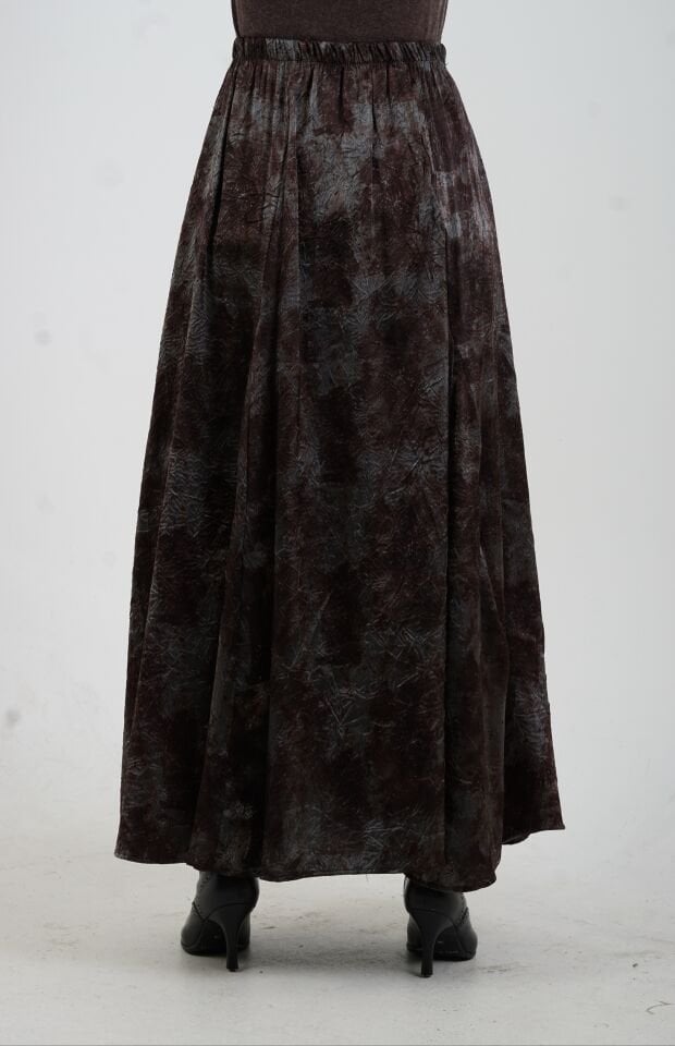 Kahve Füme Işıltılı Crash Efekt Etek