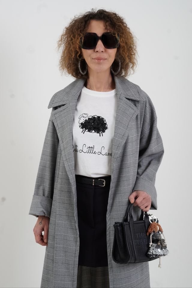 Kazayağı Desenli Trenchcoat