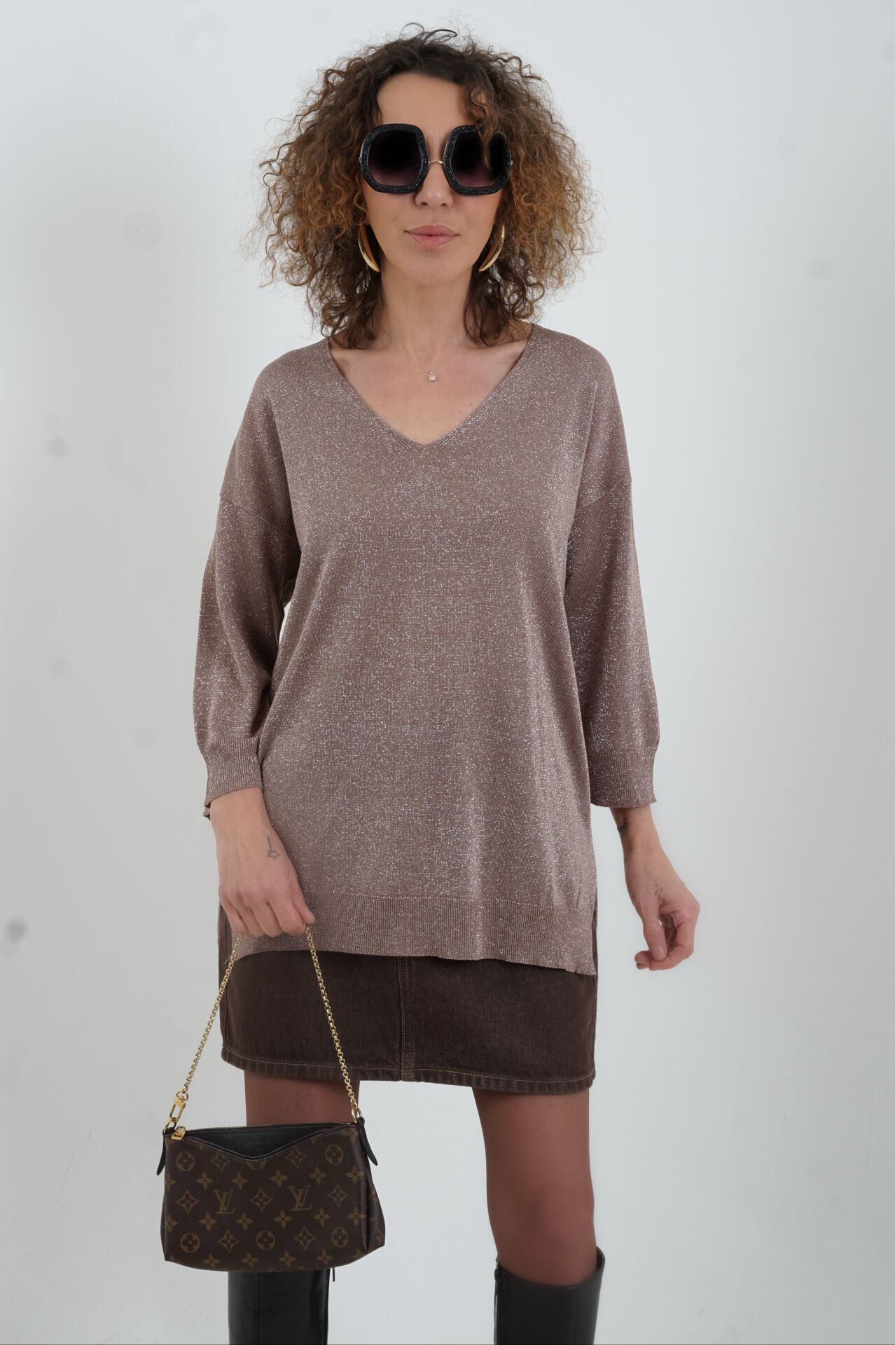 Vizon Simli V Yaka Truvakar Kol Triko Kazak