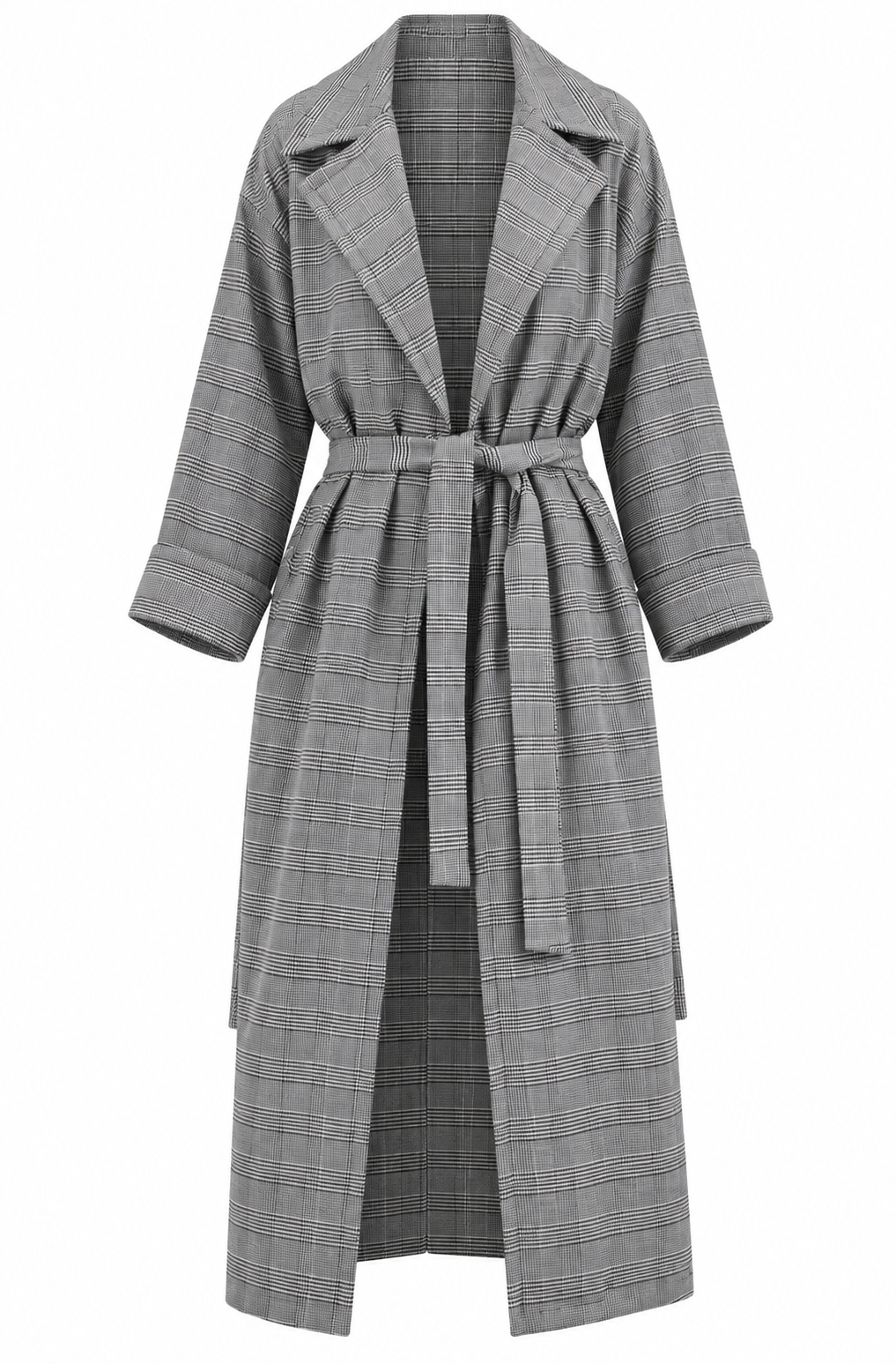 Kazayağı Desenli Trenchcoat