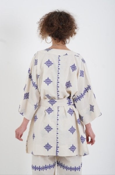 Nakışlı Kimono Pantolon Takım