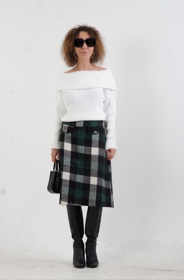 Yeşil Ekoseli Çan Etek