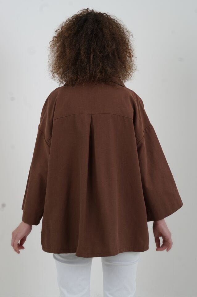 Kahve Çıt Çıtlı  Mont