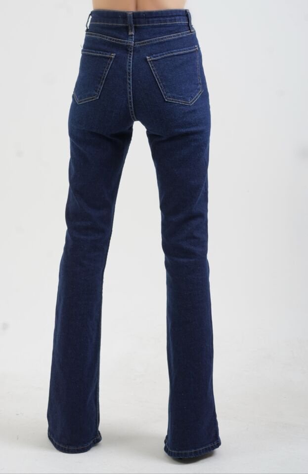 Lacivert İspanyol Paça Jean Pantolon