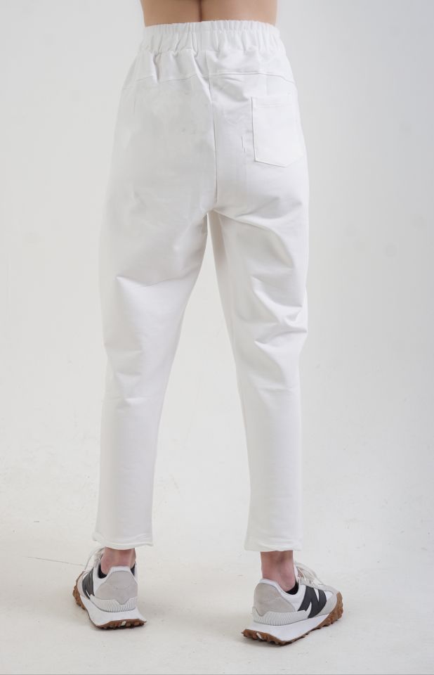 Diagonal Detaylı Jogger Pantolon EKRU - S