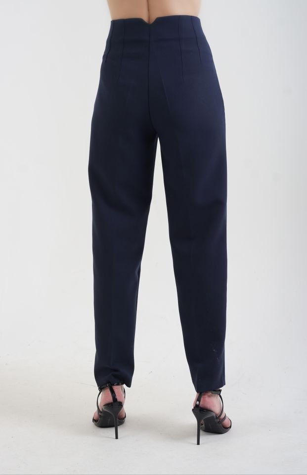 Önü Flatolu Pantolon LACİVERT - XL
