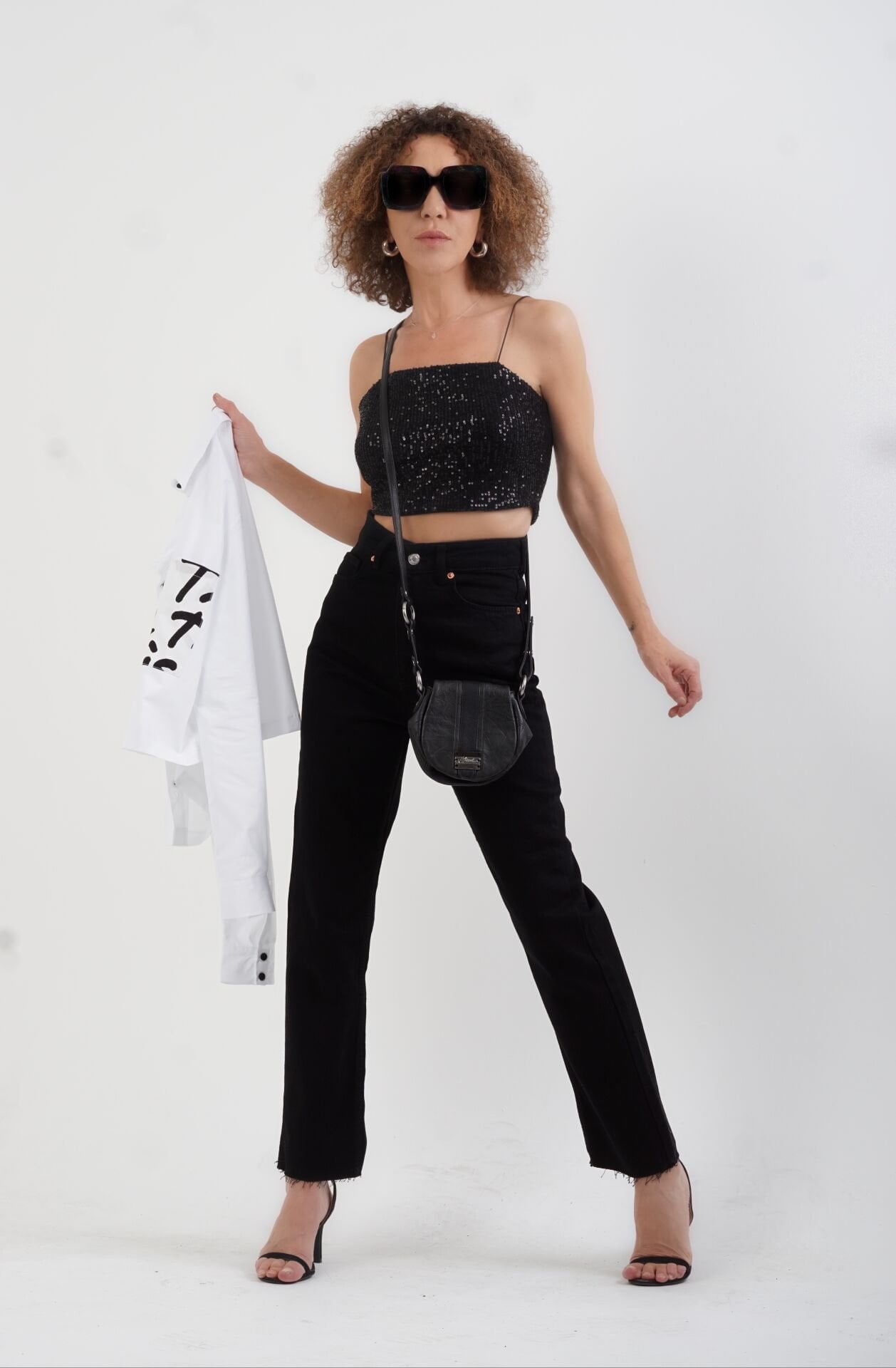 Siyah Paçası Dikişsiz Mom Fit Jean Pantolon