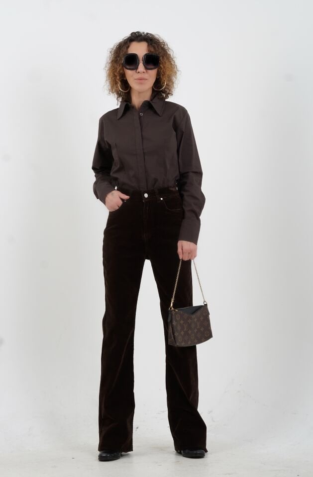 Kahve Pensli Gömlek