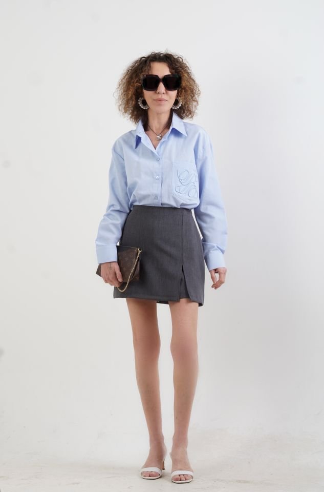 Gri Premium Şort Etek