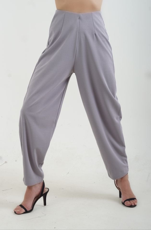 Gri Balon Krep Pantolon