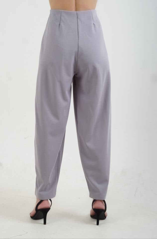 Gri Balon Krep Pantolon