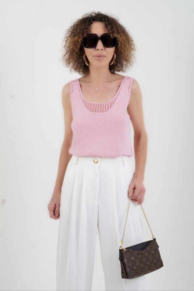 Pembe Delikli Triko Atlet