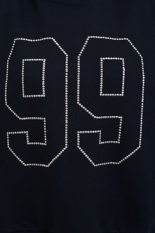 Lacivert Gümüş Taşlı Sweatshirt