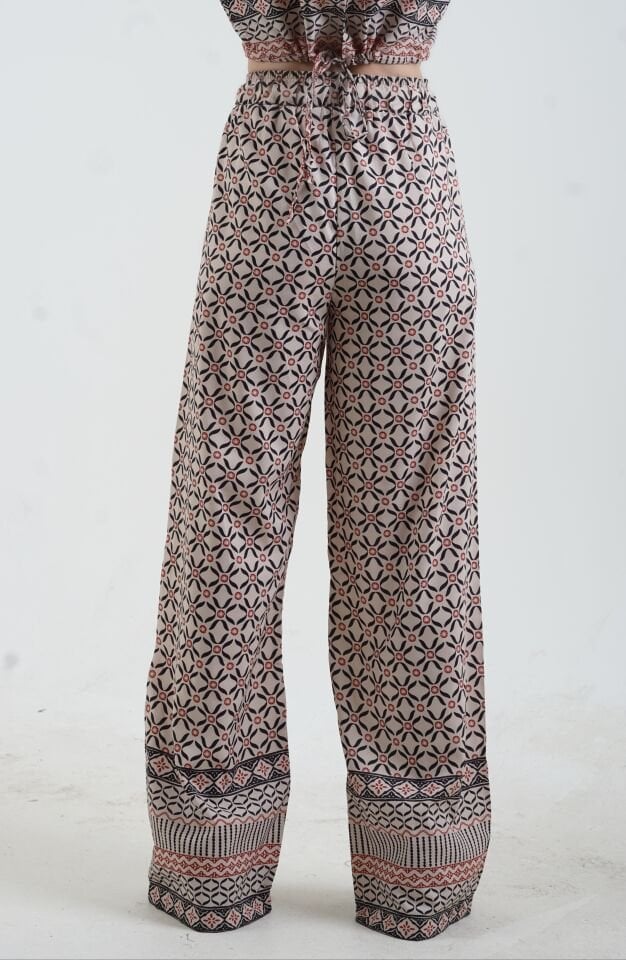Tribal Desenli  Bluz Pantolon Takım