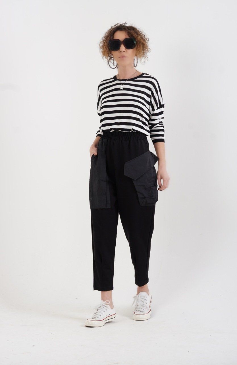 Cep Detaylı Eşofman Pantolon SİYAH - M