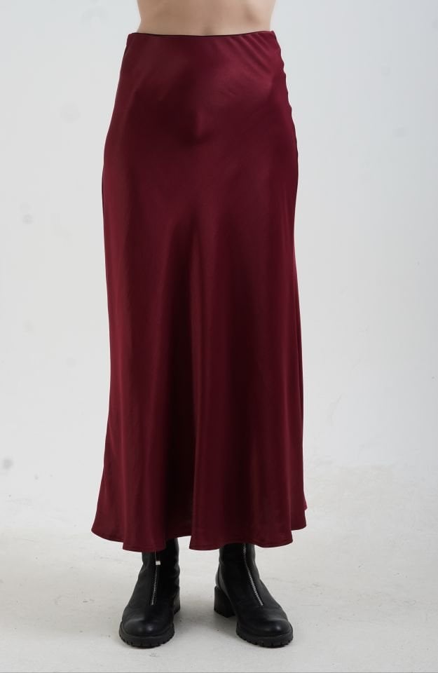 Bordo Saten Verev Etek