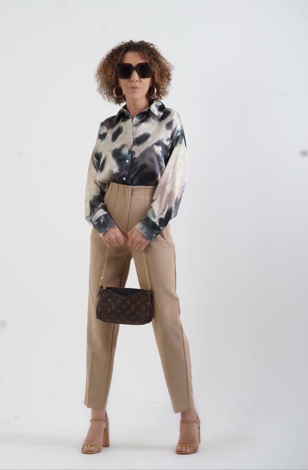 Önü Flatolu Pantolon CAMEL - XS