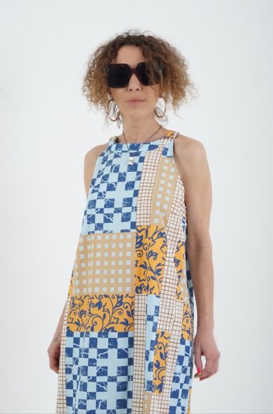 Mozaik Patchwork Desen Elbise