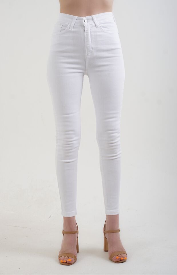 Beyaz Merlin Skinny Jean Pantolon