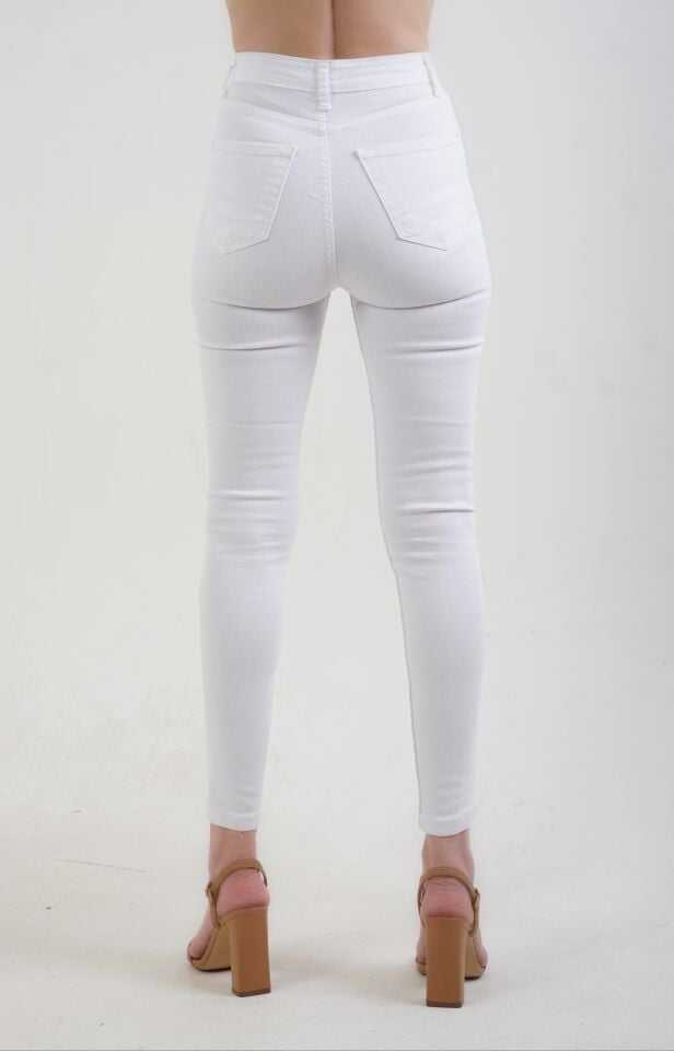 Beyaz Merlin Skinny Jean Pantolon