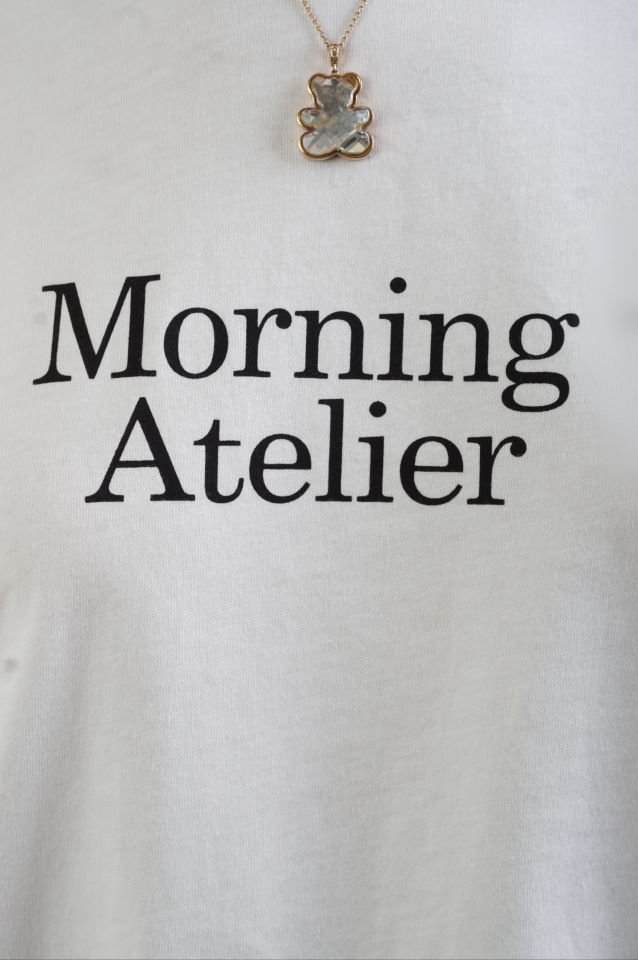 Ekru Morning Baskılı Oversize Tshirt