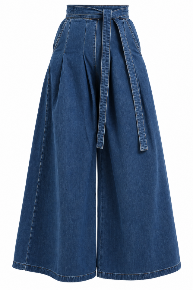 Denim Bol Paça Pantolon