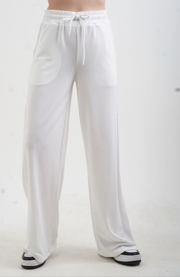 Ekru Modal Pike O Yaka Tshirt Pant Eşofman Takım