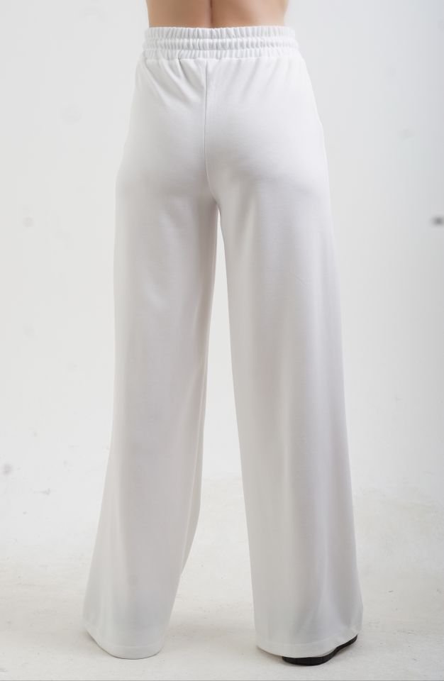 Ekru Modal Pike O Yaka Tshirt Pant Eşofman Takım