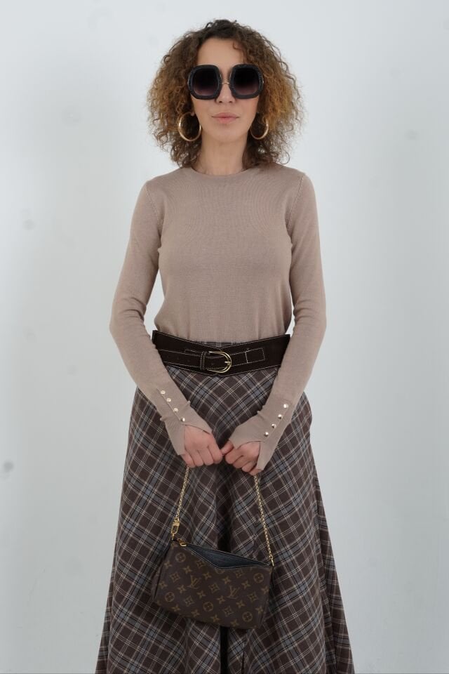 Vizon O Yaka Kolu Droplu Kazak