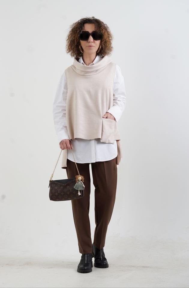 Bej Cepli Nubuk Bluz