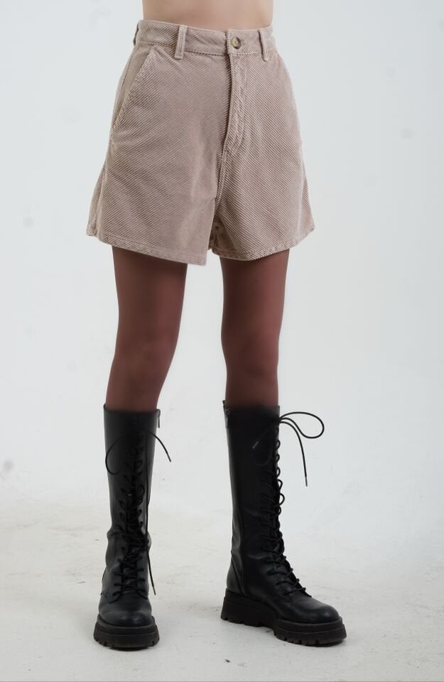 Fitilli Kadife Şort