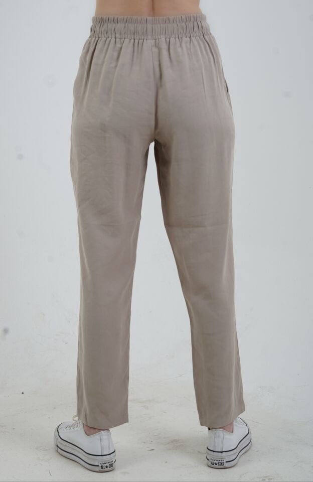 Bej Tensel Fermuarlı Ceket Pantolon Takım