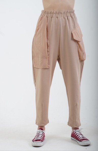 Cep Detaylı Eşofman Pantolon BEJ - S