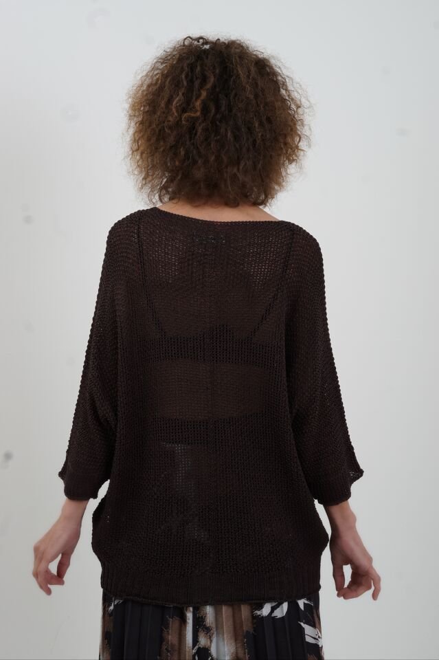 Koyu Kahve Sofistik V Yaka Triko