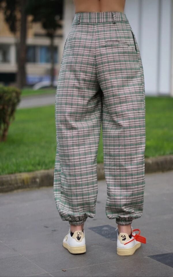 Ekose Desen Şalvar Pantolon