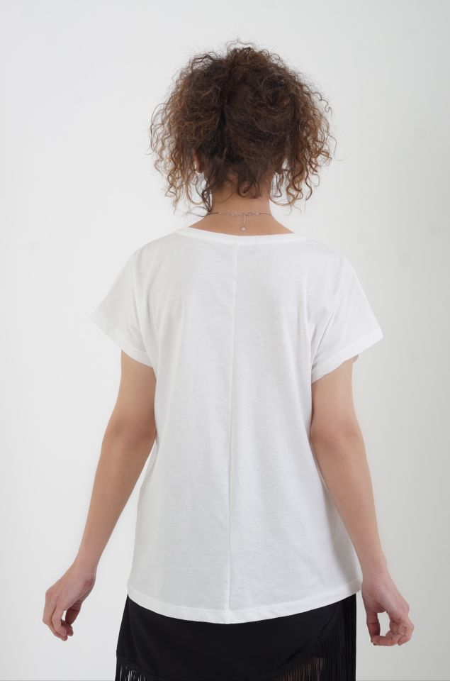 Ekru Gold Kalp Baskılı Tshirt
