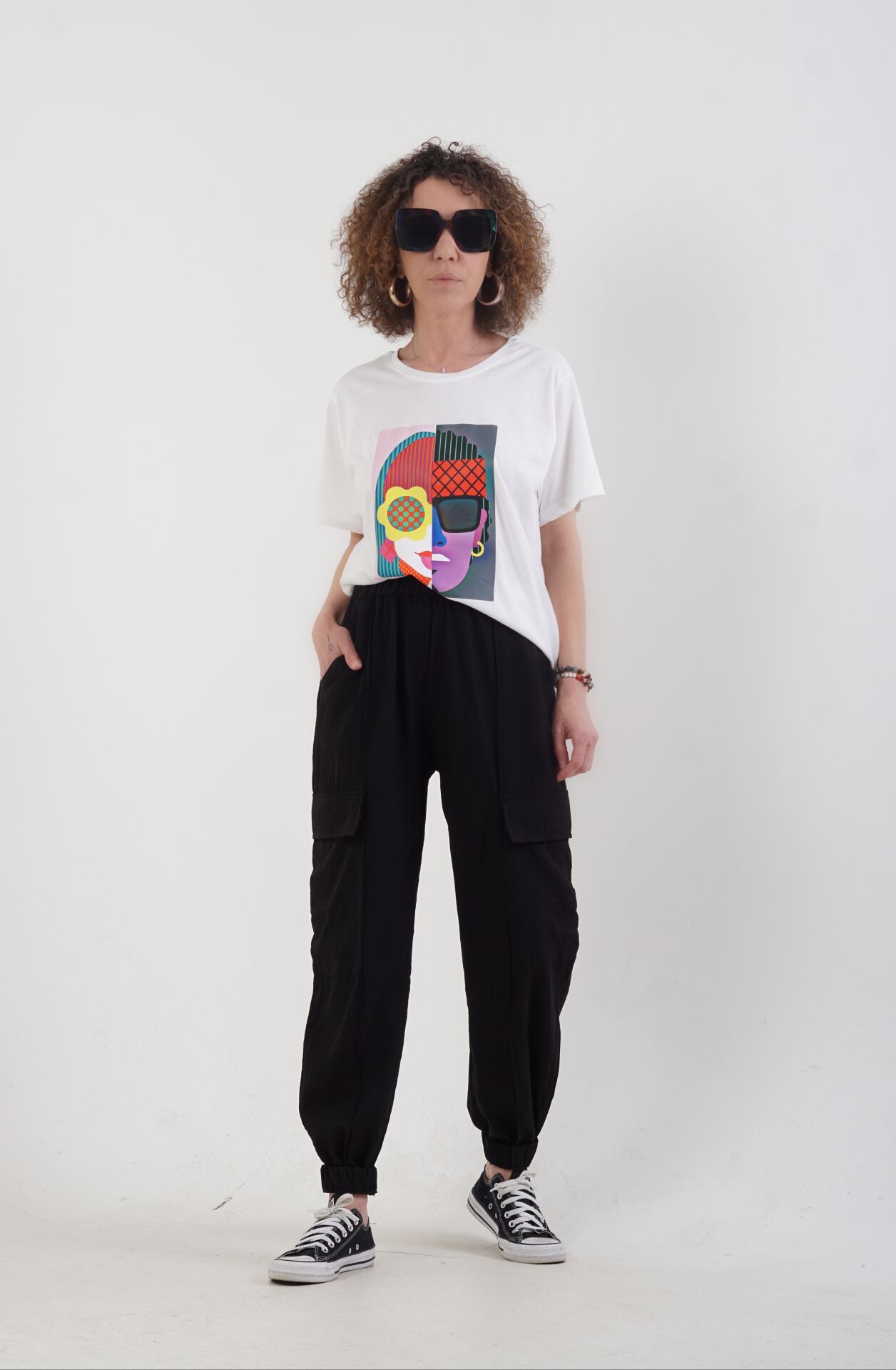 Siyah Kargo Cepli Jogger Pant