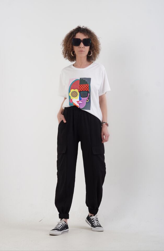 Siyah Kargo Cepli Jogger Pant