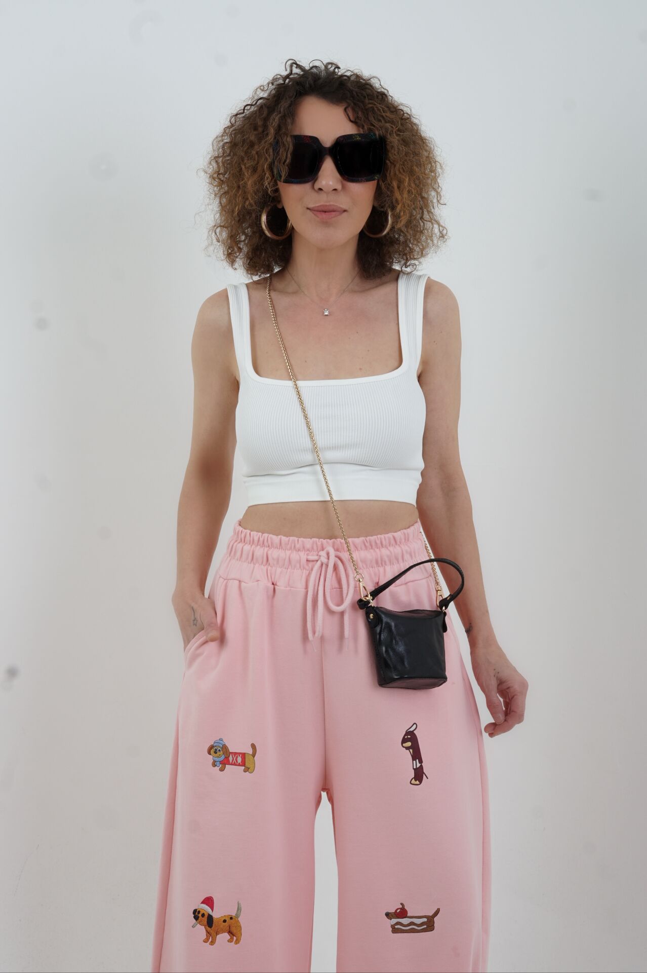 Beyaz Askılı Crop Top