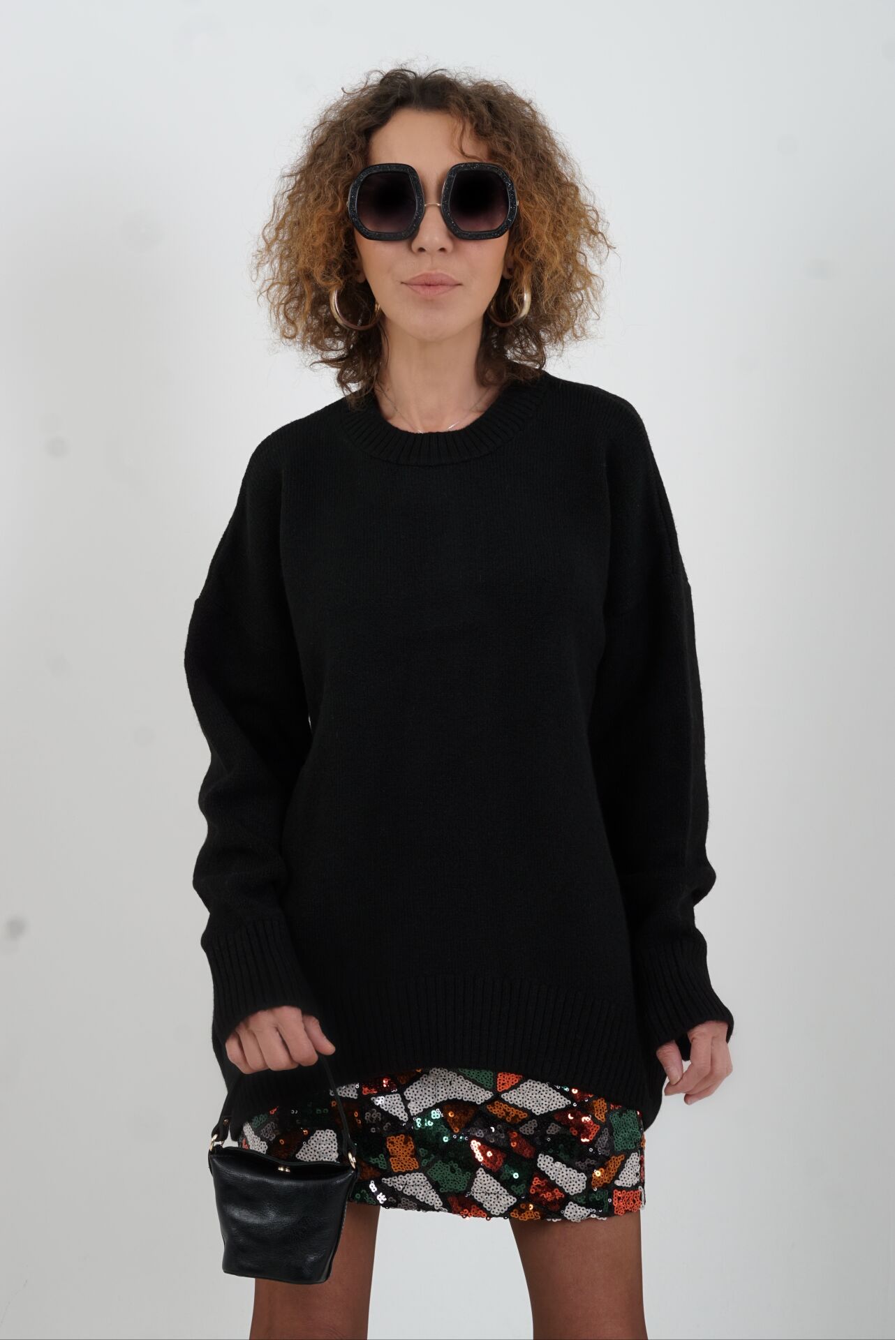 Siyah  Best Bisiklet Yaka Kazak